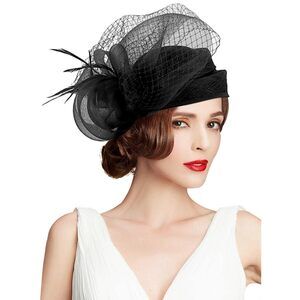 4517 Sinamay Fascinator Pillbox Hats For Women Wedding Tea Party Mesh